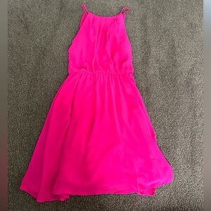 Lush Vibrant Pink Casual Dress
